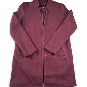 Vero Moda Women’s Burgundy Wool Blend Coat Size Small Button Front